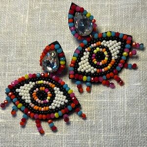 Colorful Handmade Beaded Eye Earrings